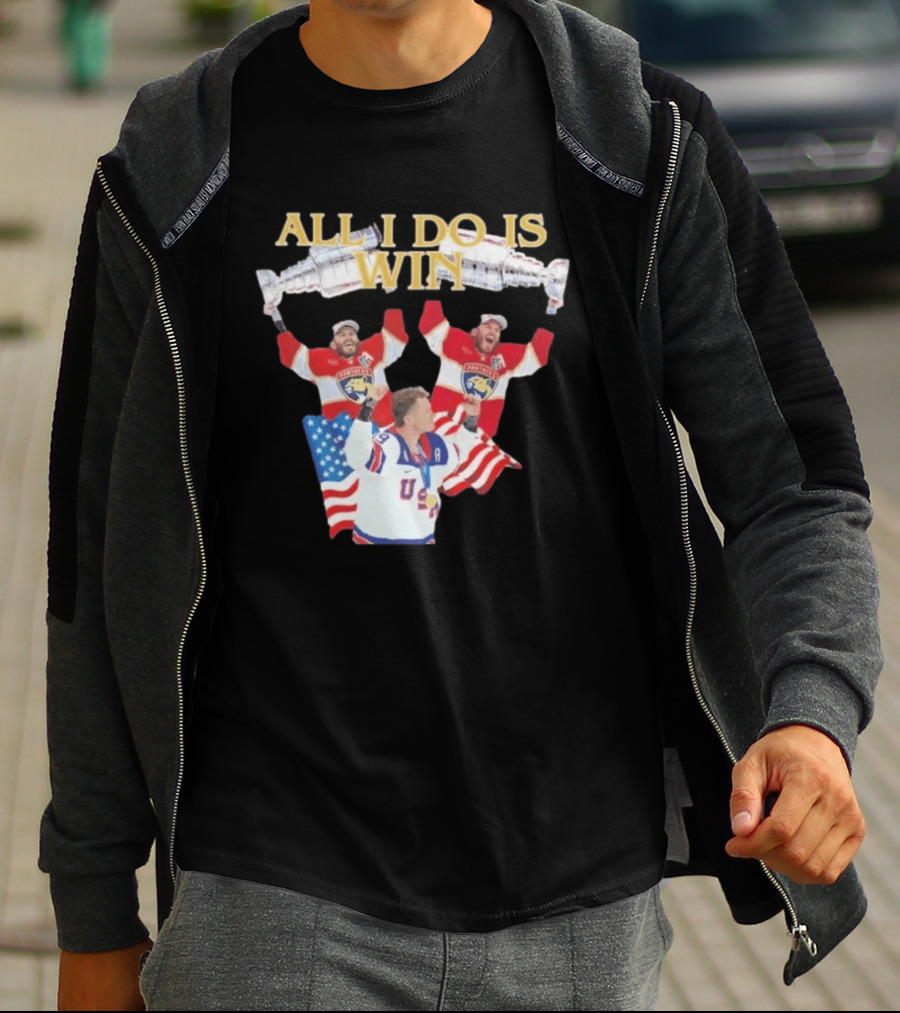 All I Do Is Win Matthew Tkachuk USA Hockey Panthers Flag T-Shirt