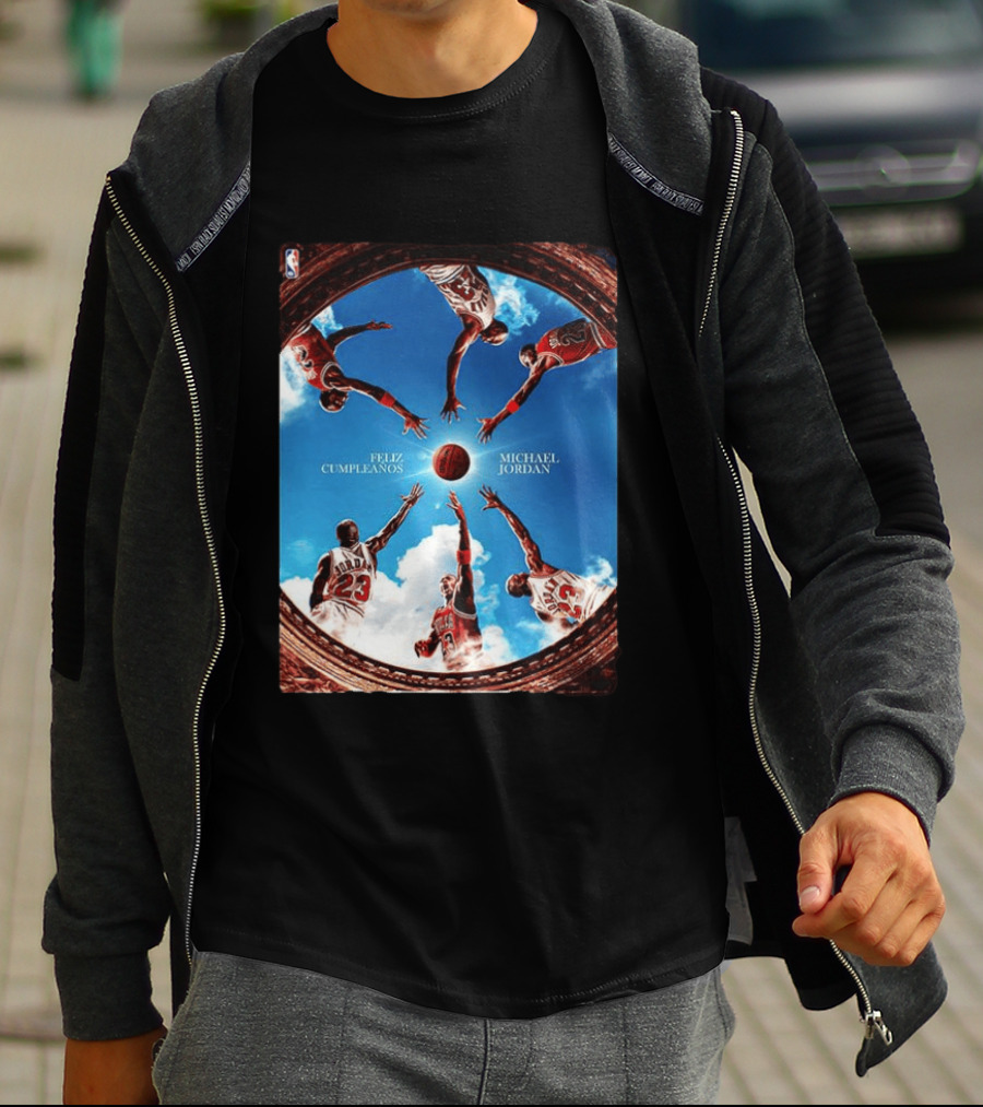 Feliz Cumpleaños Michael Jordan Basketball Reach Sky 23 T-Shirt