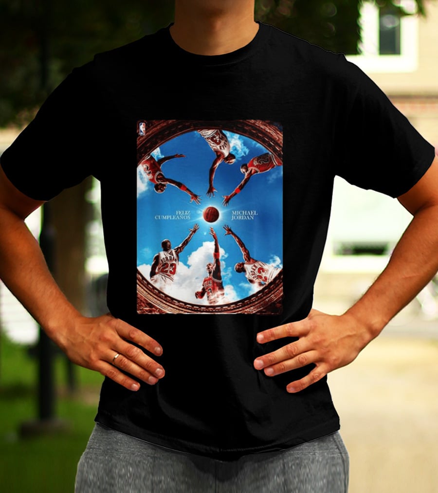 Feliz Cumpleaños Michael Jordan Basketball Reach Sky 23 T-Shirt