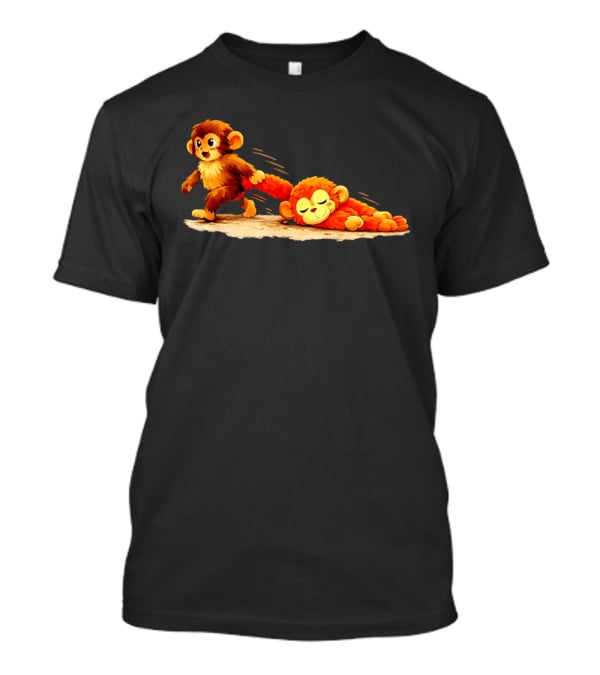Monkey Baby Pulling Sleeping Monkey Meme T-Shirt