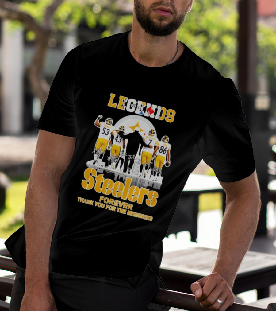 Steelers Legends Forever Thank You For The Memories City Skyline T-Shirt