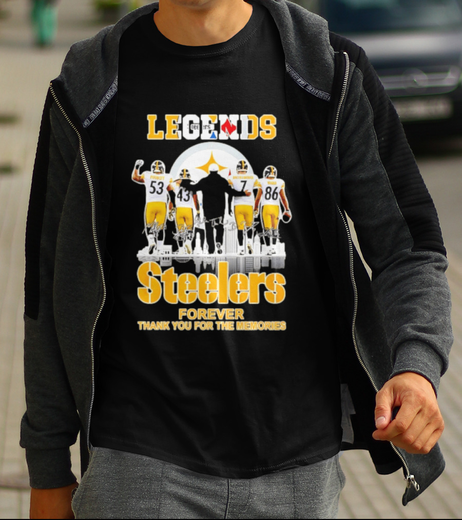 Steelers Legends Forever Thank You For The Memories City Skyline T-Shirt