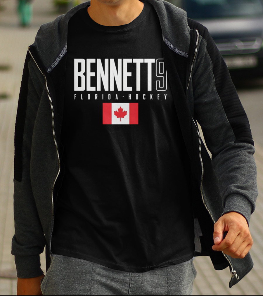 Bennett 9 Florida Hockey Canada Flag T-Shirt