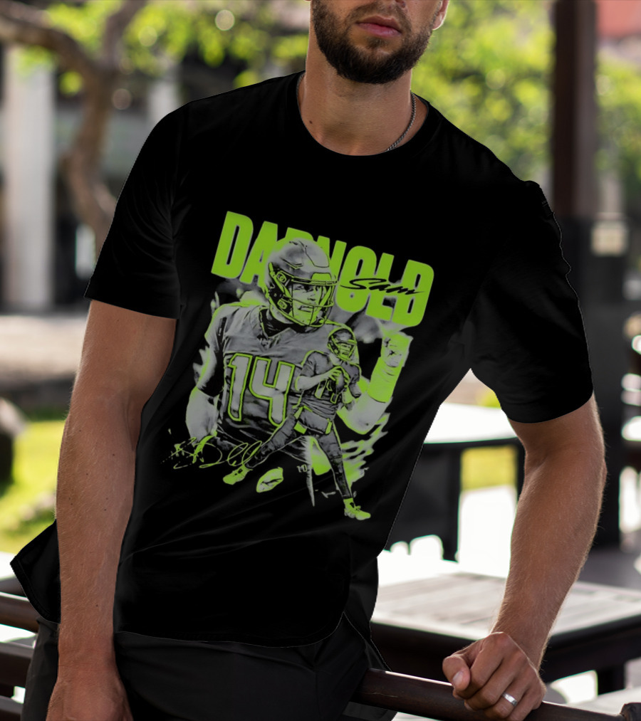 Sam Darnold Seattle Number 14 Neon Sports T-Shirt