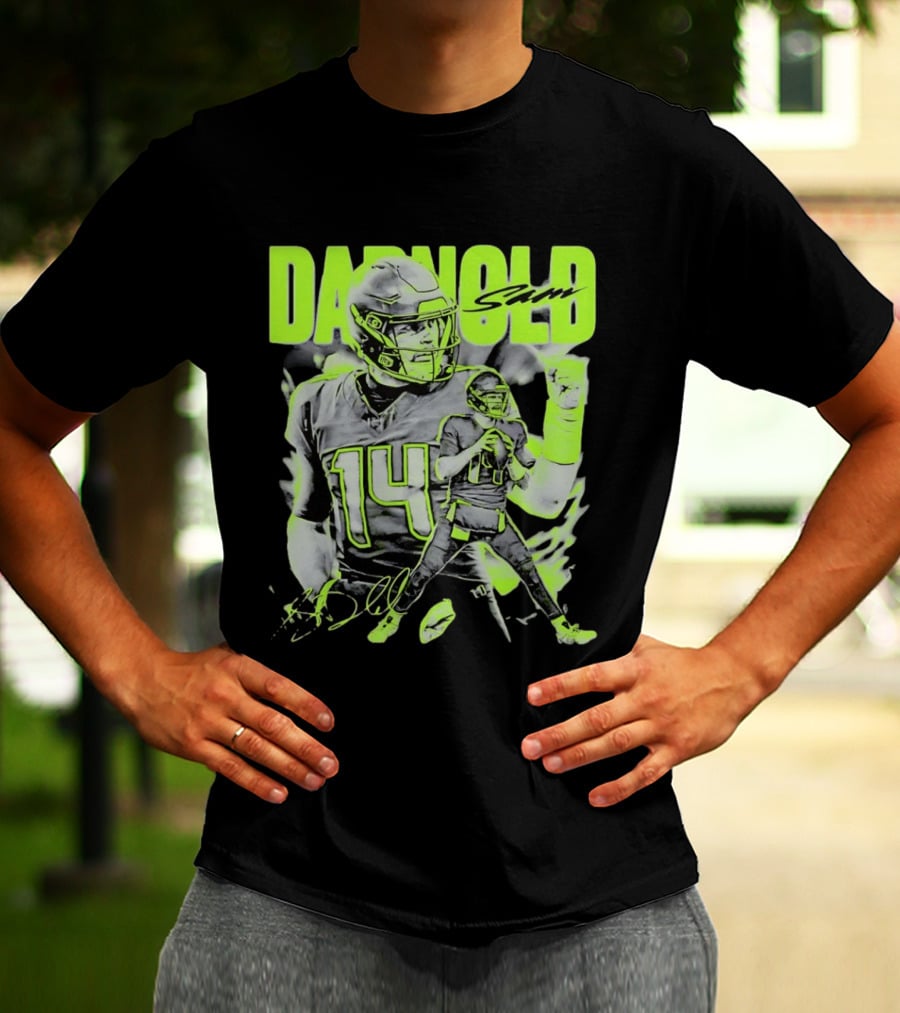 Sam Darnold Seattle Number 14 Neon Sports T-Shirt