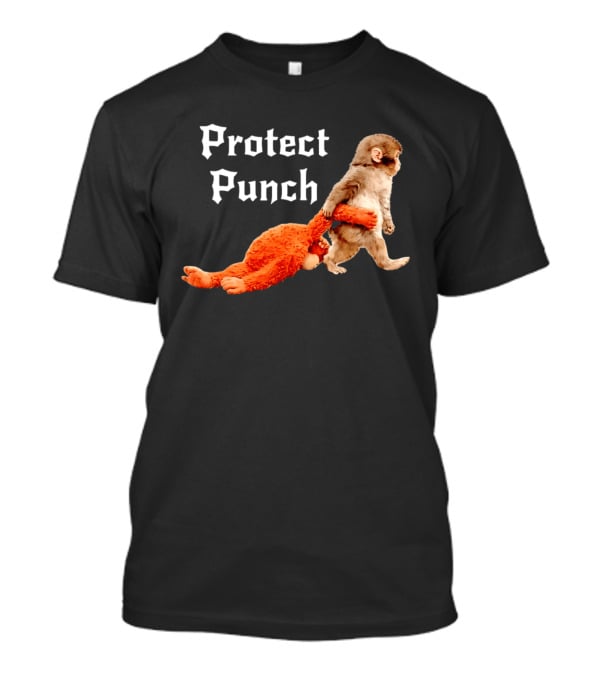 Protect Baby Monkey Punch Cute Cartoon Humor T-Shirt