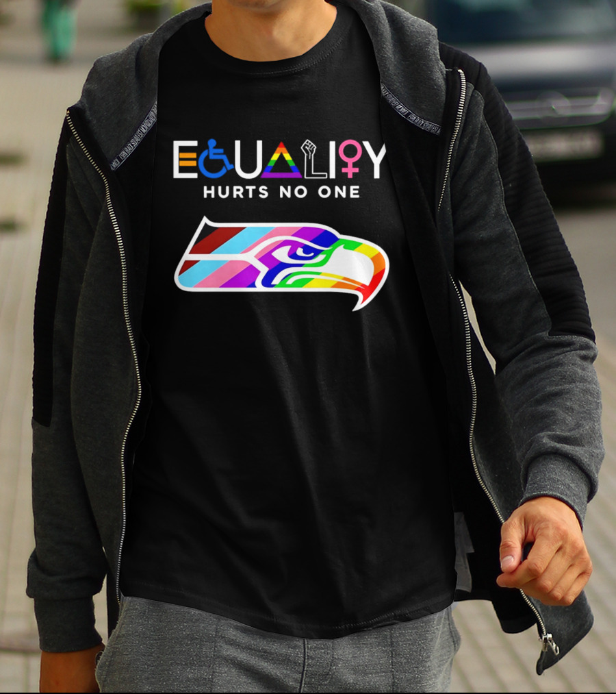 Seattle Seahawks Equality Hurts No One Inclusive Pride T-Shirt