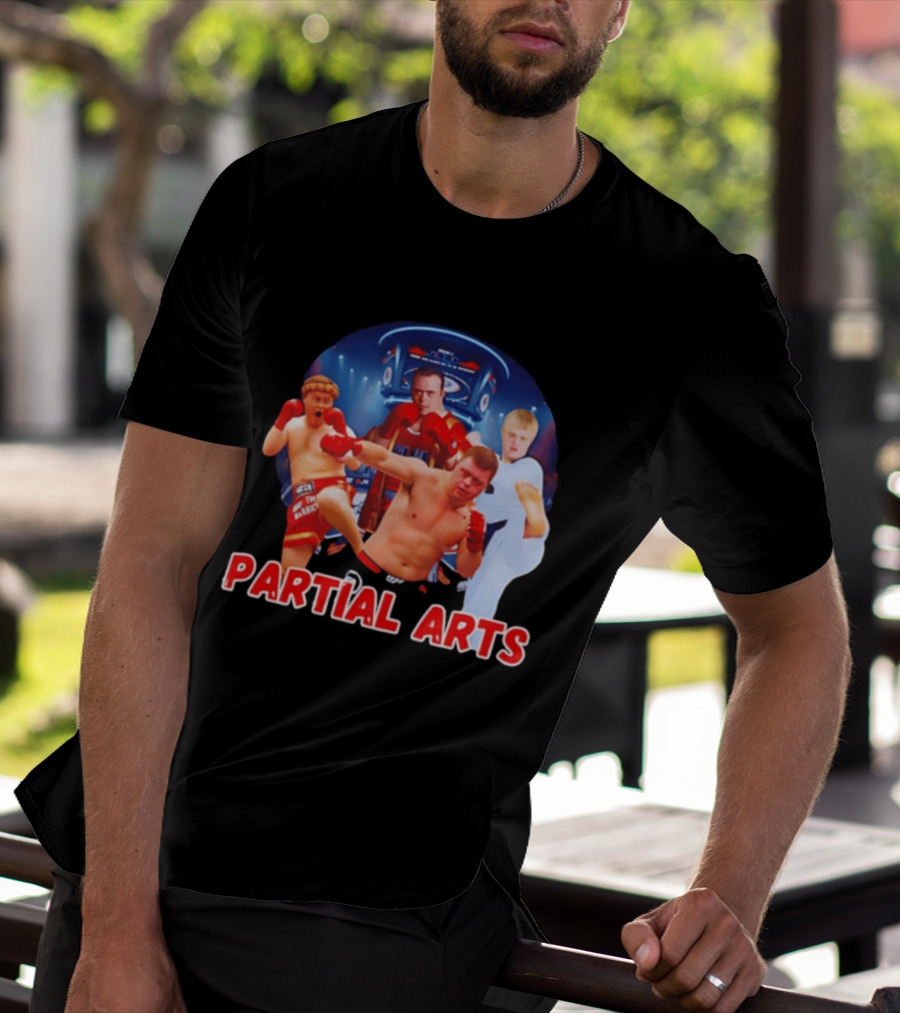 Partial Arts Fighters In Arena Battle T-Shirt