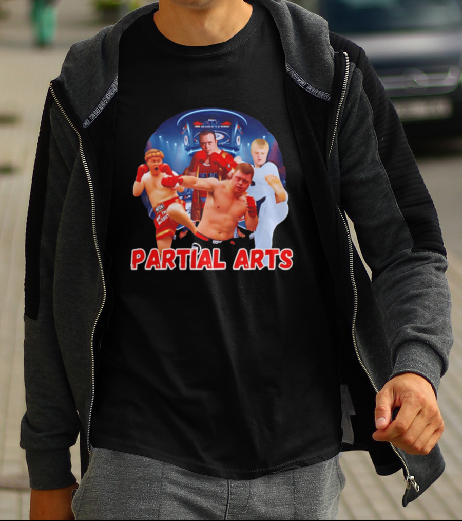 Partial Arts Fighters In Arena Battle T-Shirt