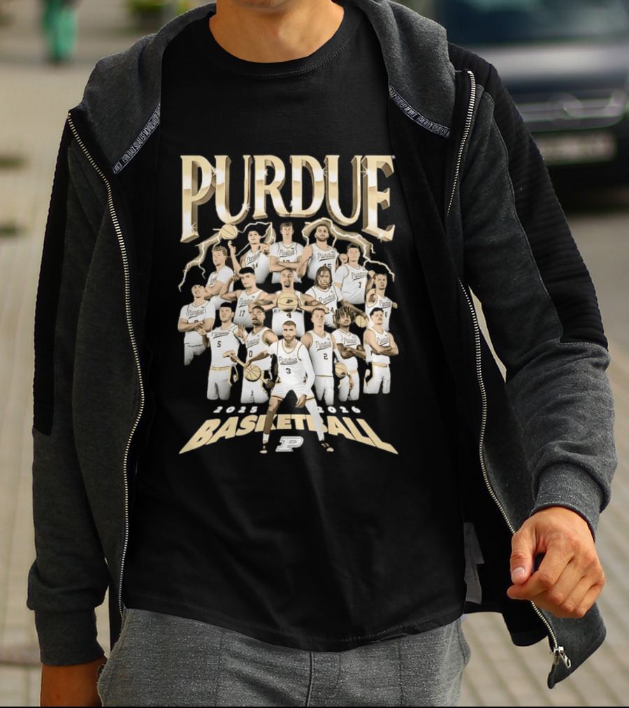 Purdue Boilermakers 2025 2026 Basketball Team Players Collage T-Shirt