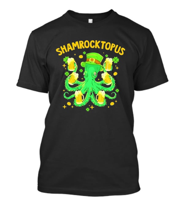 Shamrocktopus Octopus St Patrick's Day Beer Hat Shamrocks T-Shirt