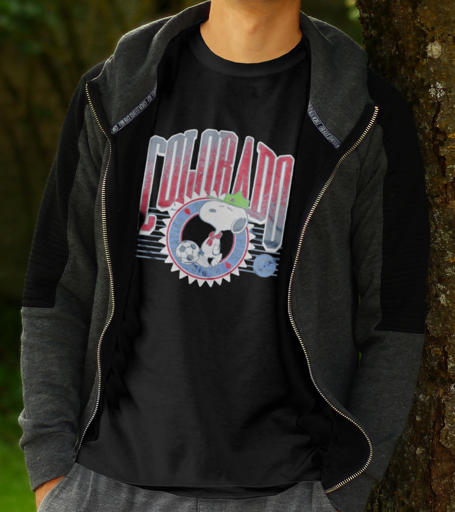 Peanuts Snoopy Colorado Rapids Soccer Cartoon T-Shirt