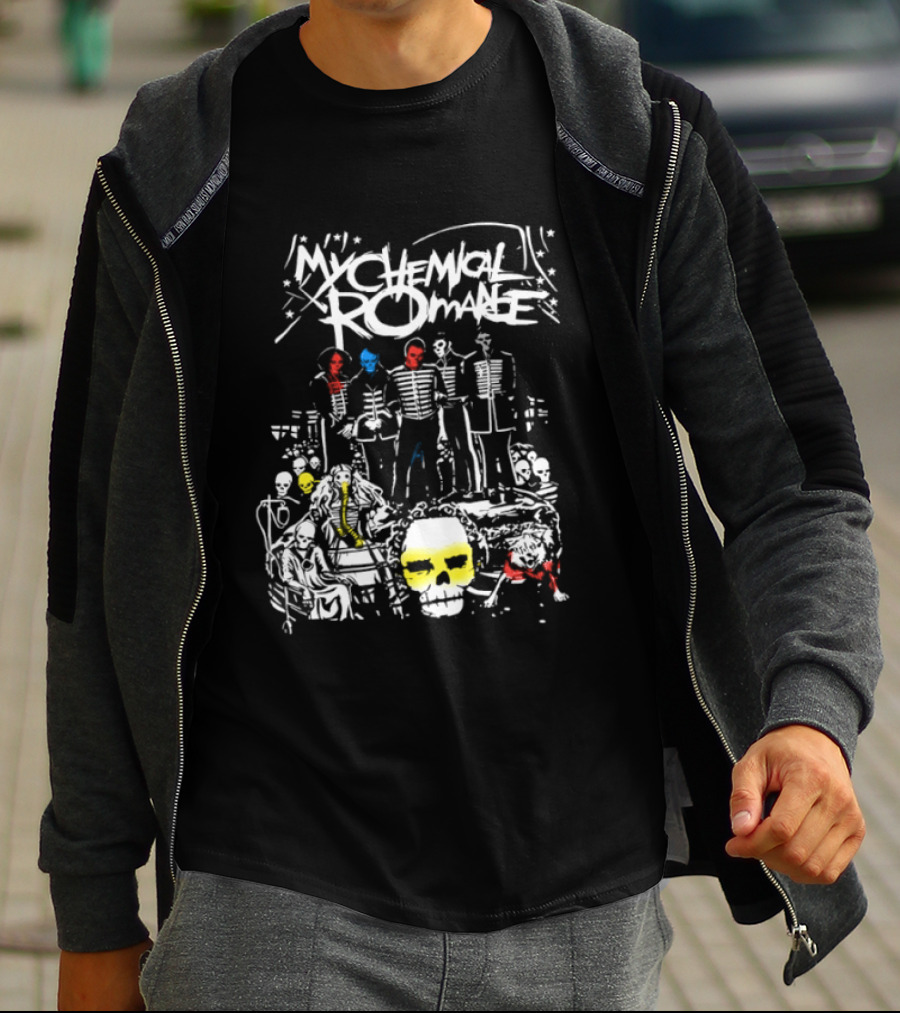 Skeletons My Chemical Romance Three Cheers Graffiti Rock T-Shirt