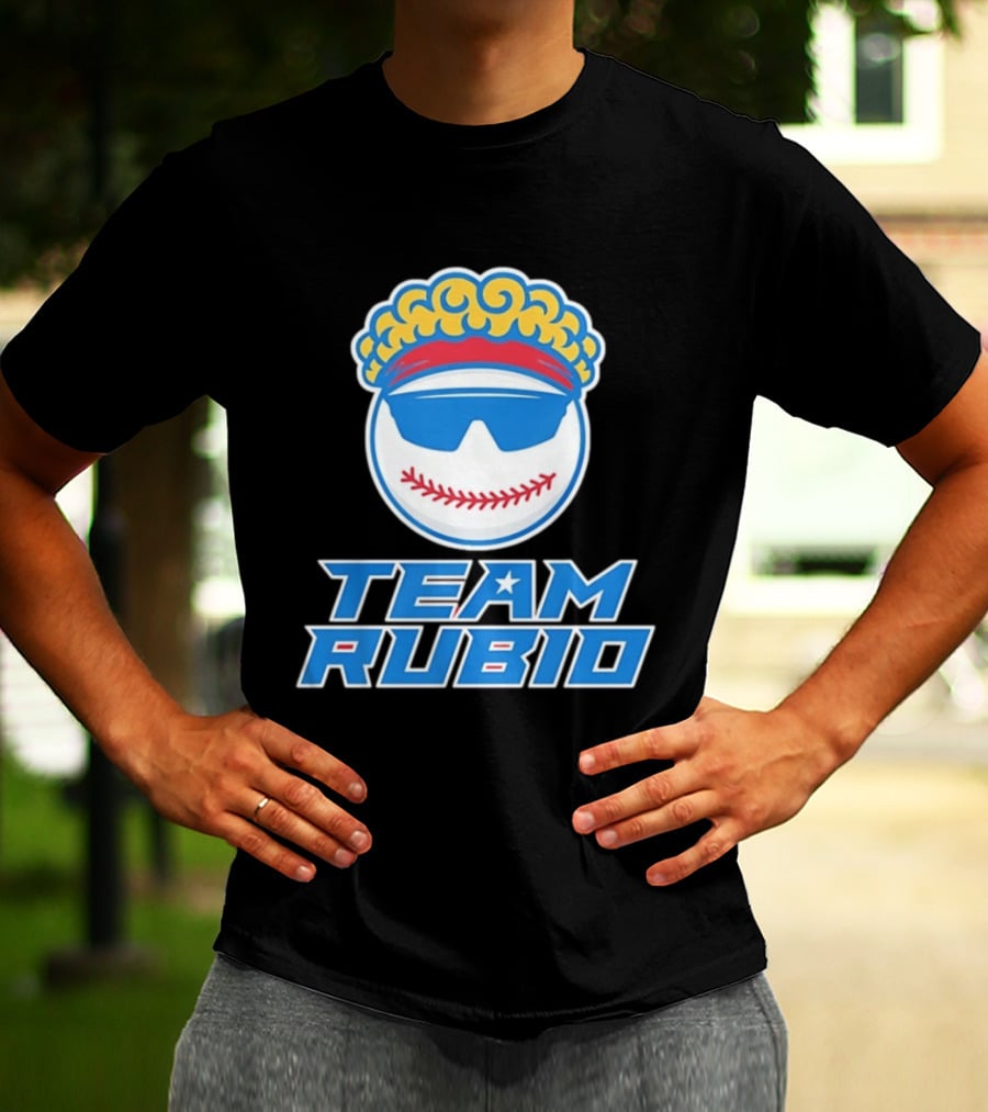 Team Rubio Baseball Puerto Rico Sunglasses Curly Hair T-Shirt