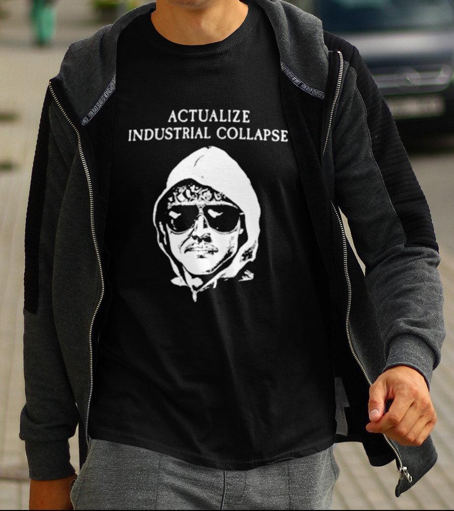 Actualize Industrial Collapse وجه Ted Kaczynski T-Shirt