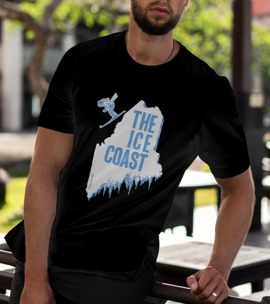 The Ice Coast Skier Jumping Map T-Shirt