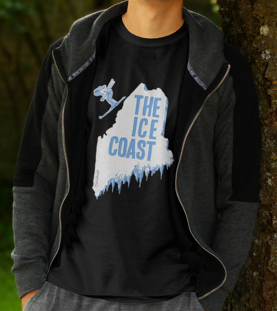 The Ice Coast Skier Jumping Map T-Shirt