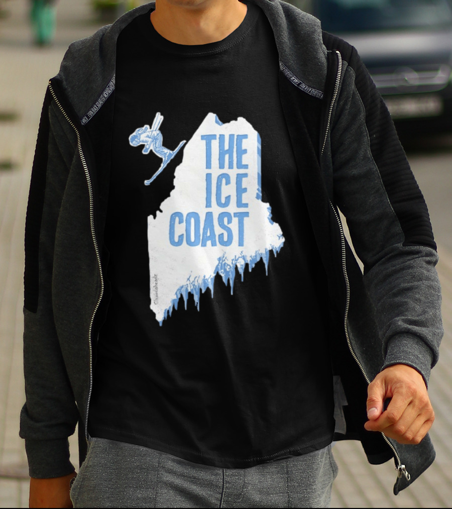 The Ice Coast Skier Jumping Map T-Shirt