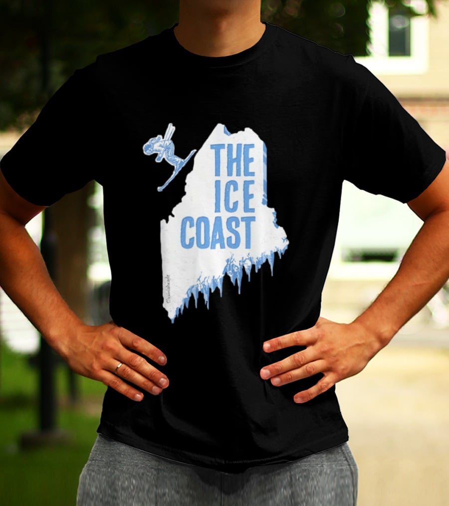 The Ice Coast Skier Jumping Map T-Shirt