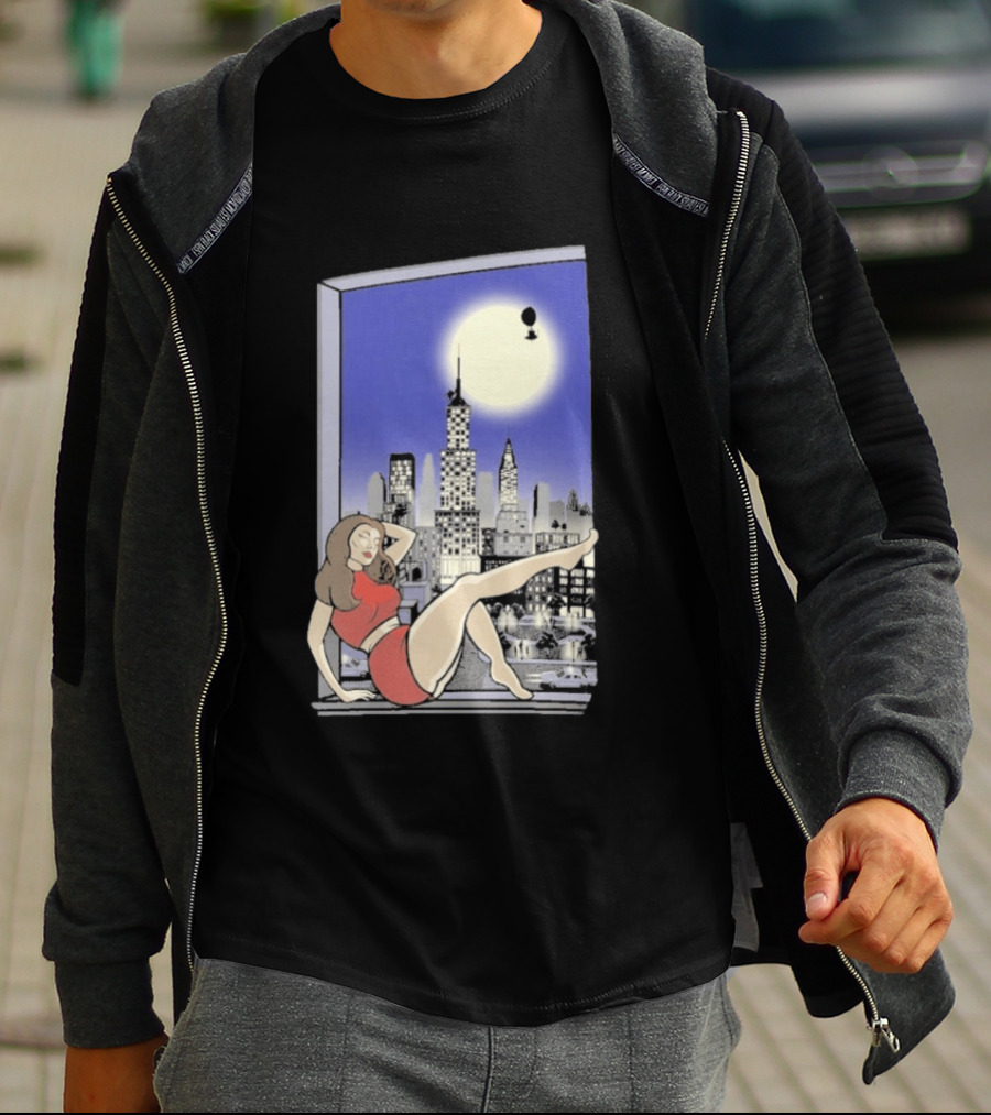 Pauline TheSpaceVixen Urban Moonlit Cityscape T-Shirt