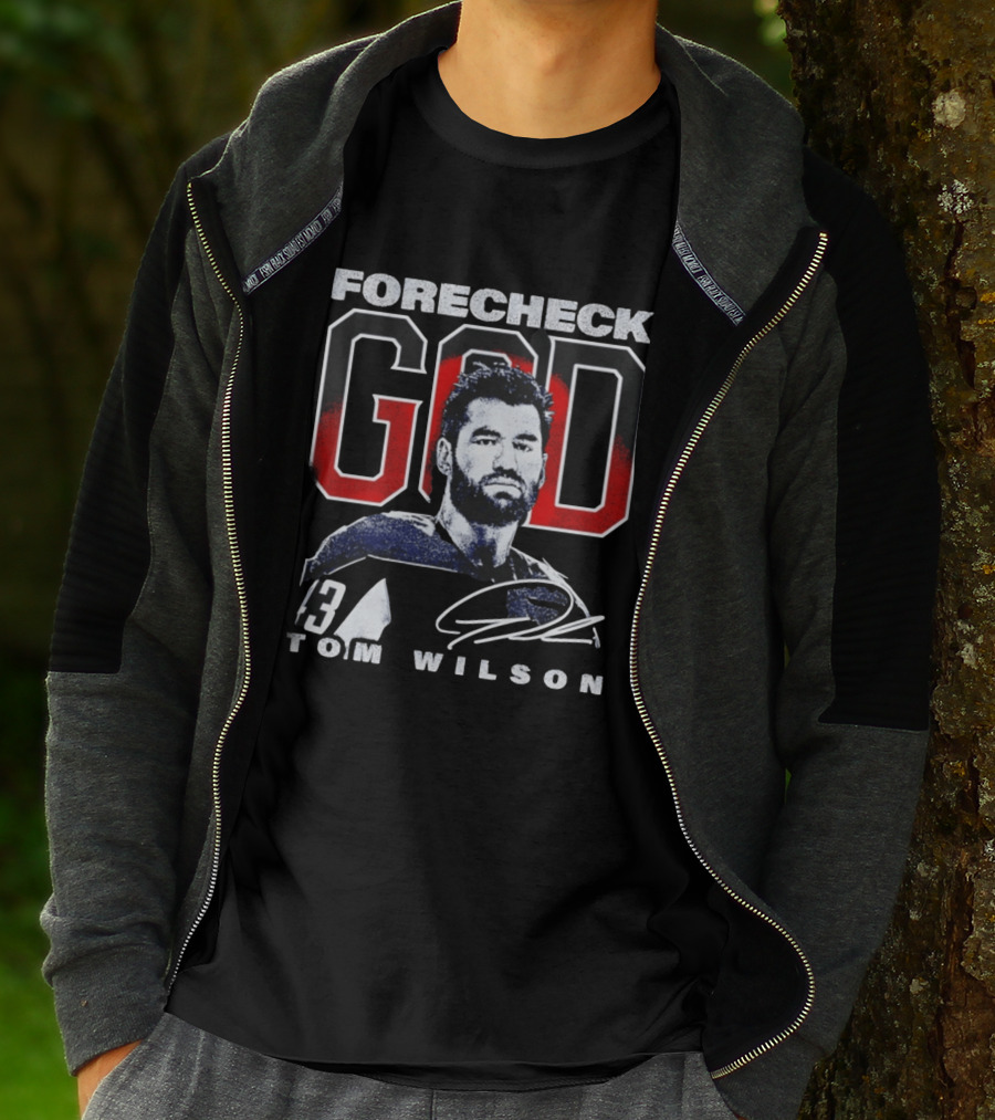 Tom Wilson Washington Capitals Forecheck God Number 43 T-Shirt