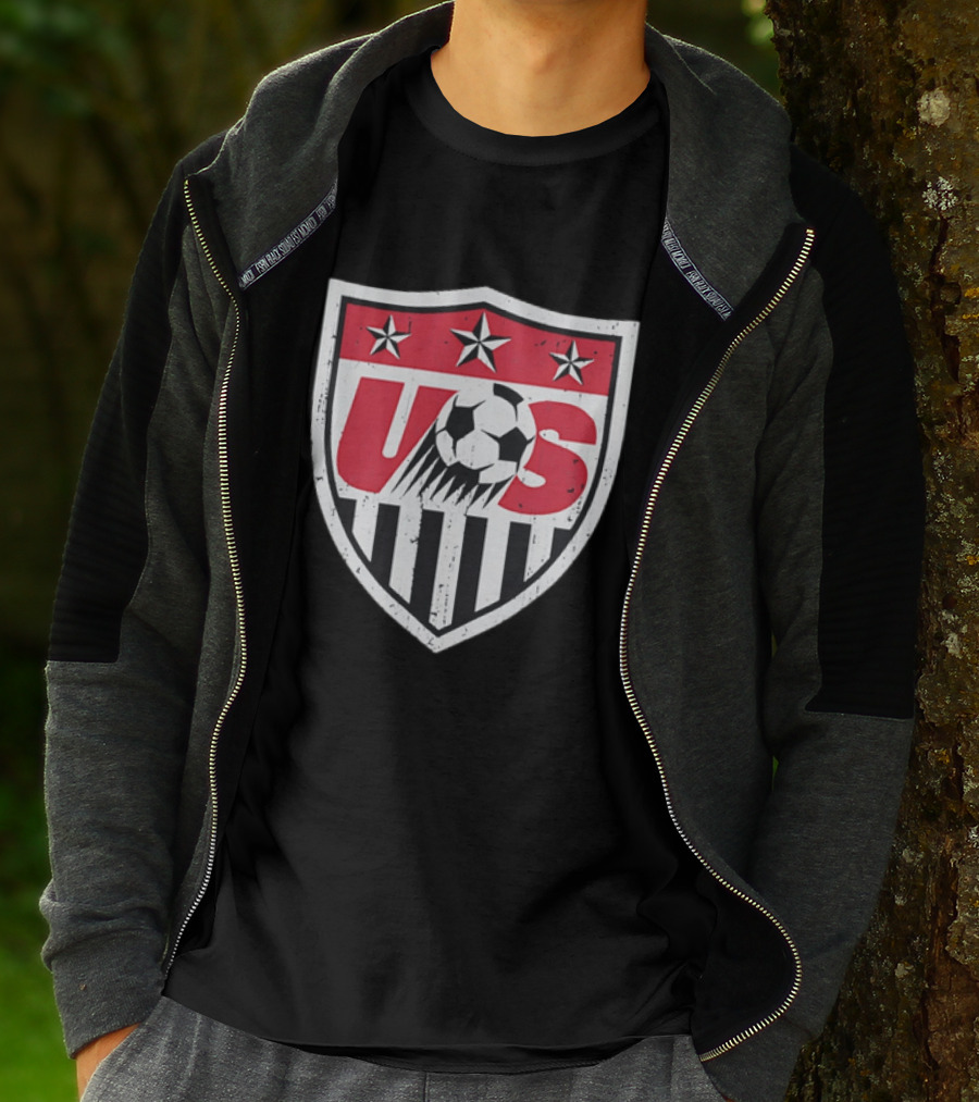 U.S. Soccer Stars And Stripes Emblem With Soccer Ball T-Shirt
