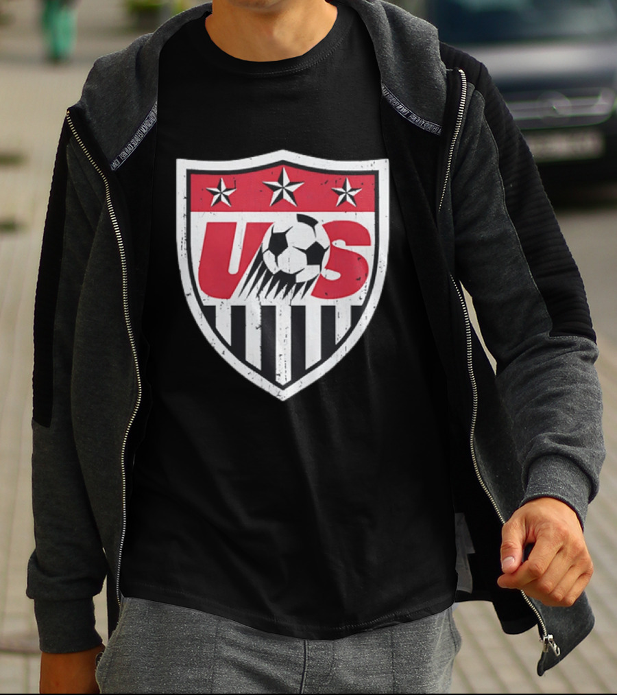 U.S. Soccer Stars And Stripes Emblem With Soccer Ball T-Shirt
