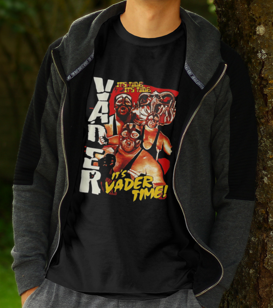 Vader It's Vader Time It's Time Wrestling Mask Collage T-Shirt