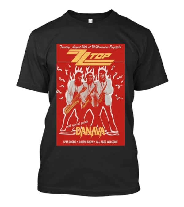 ZZTop Danava Tour McMenamins Edgefield August 26 All Ages Welcome T-Shirt