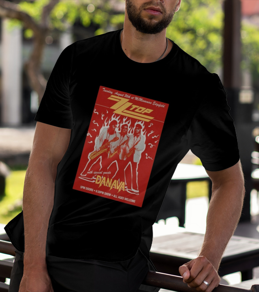 ZZTop Danava Tour McMenamins Edgefield August 26 All Ages Welcome T-Shirt
