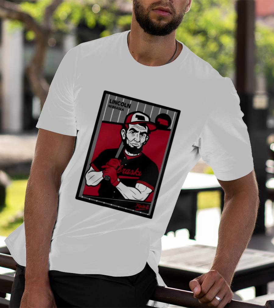 Lincoln Nebraska Cornhuskers Baseball Card Triple B T-Shirt