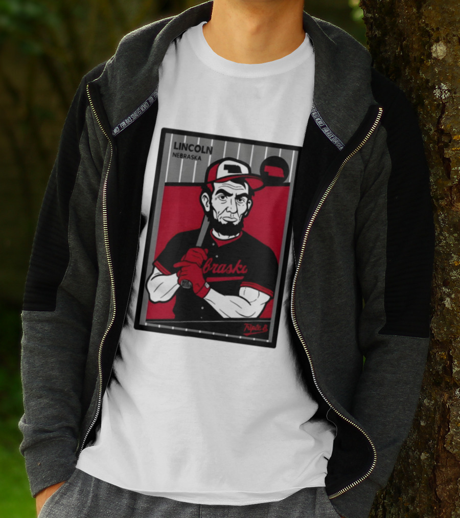 Lincoln Nebraska Cornhuskers Baseball Card Triple B T-Shirt