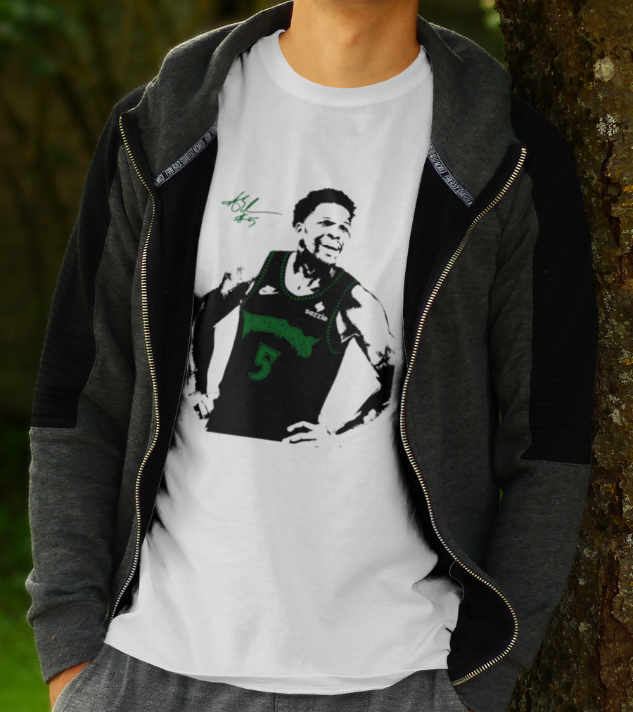 Anthony Edwards Minnesota Timberwolves Number 5 Signature T-Shirt