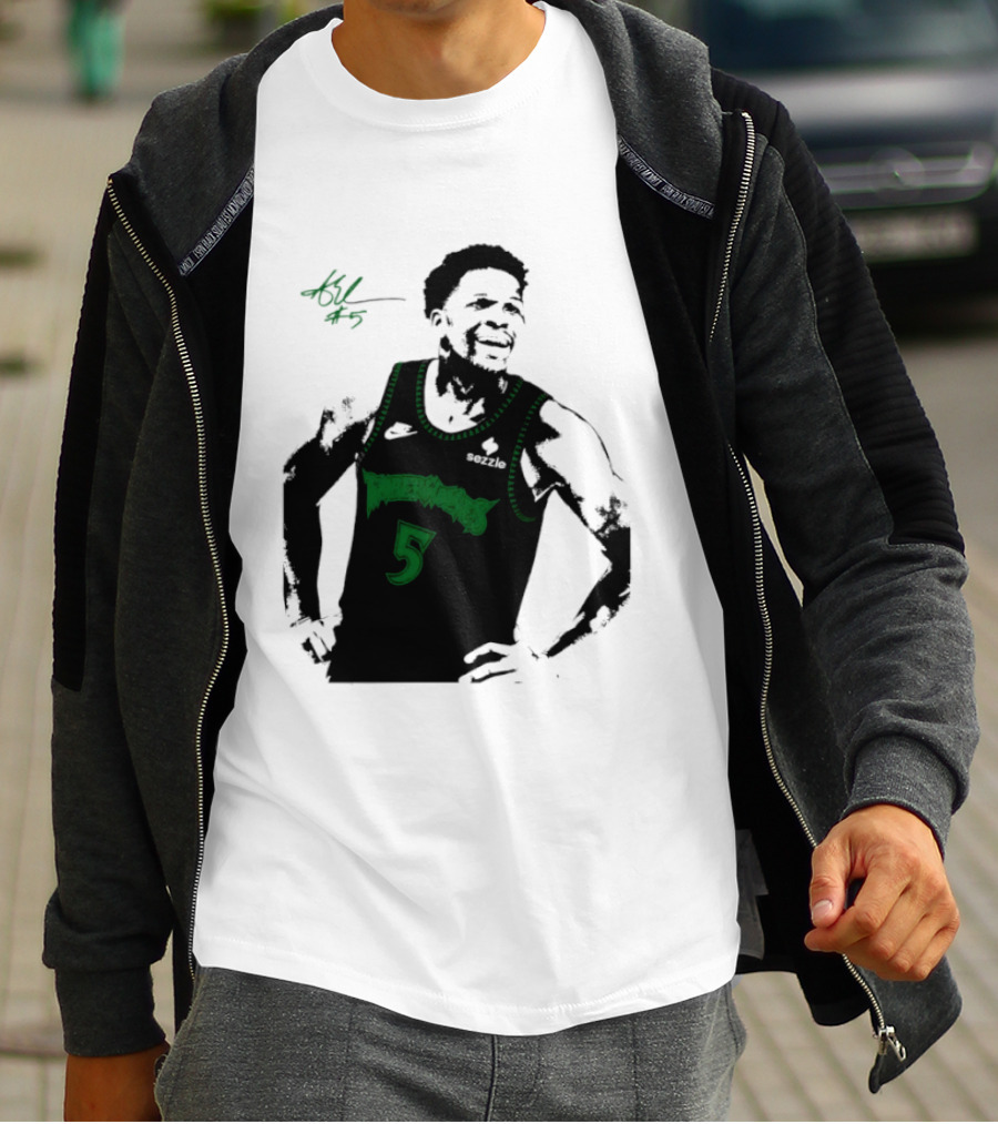 Anthony Edwards Minnesota Timberwolves Number 5 Signature T-Shirt