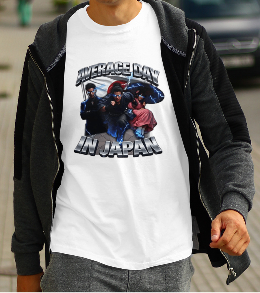 Average Day In Japan Superhero Action Adventure With Lightning Effects T-Shirt
