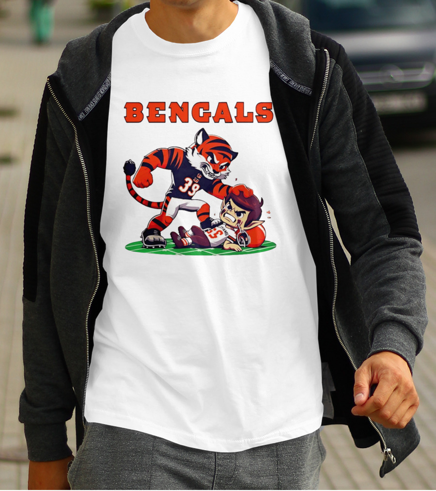 Cincinnati Bengals Rivals Cleveland Browns Cartoon T-Shirt
