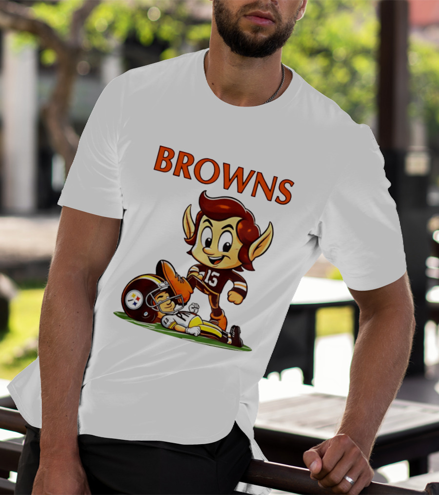 Cleveland Browns Victory Over Pittsburgh Steelers Rivalry Brownie T-Shirt