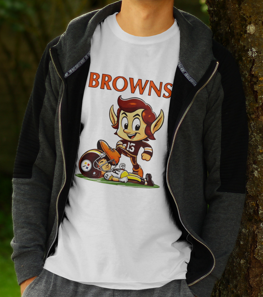 Cleveland Browns Victory Over Pittsburgh Steelers Rivalry Brownie T-Shirt