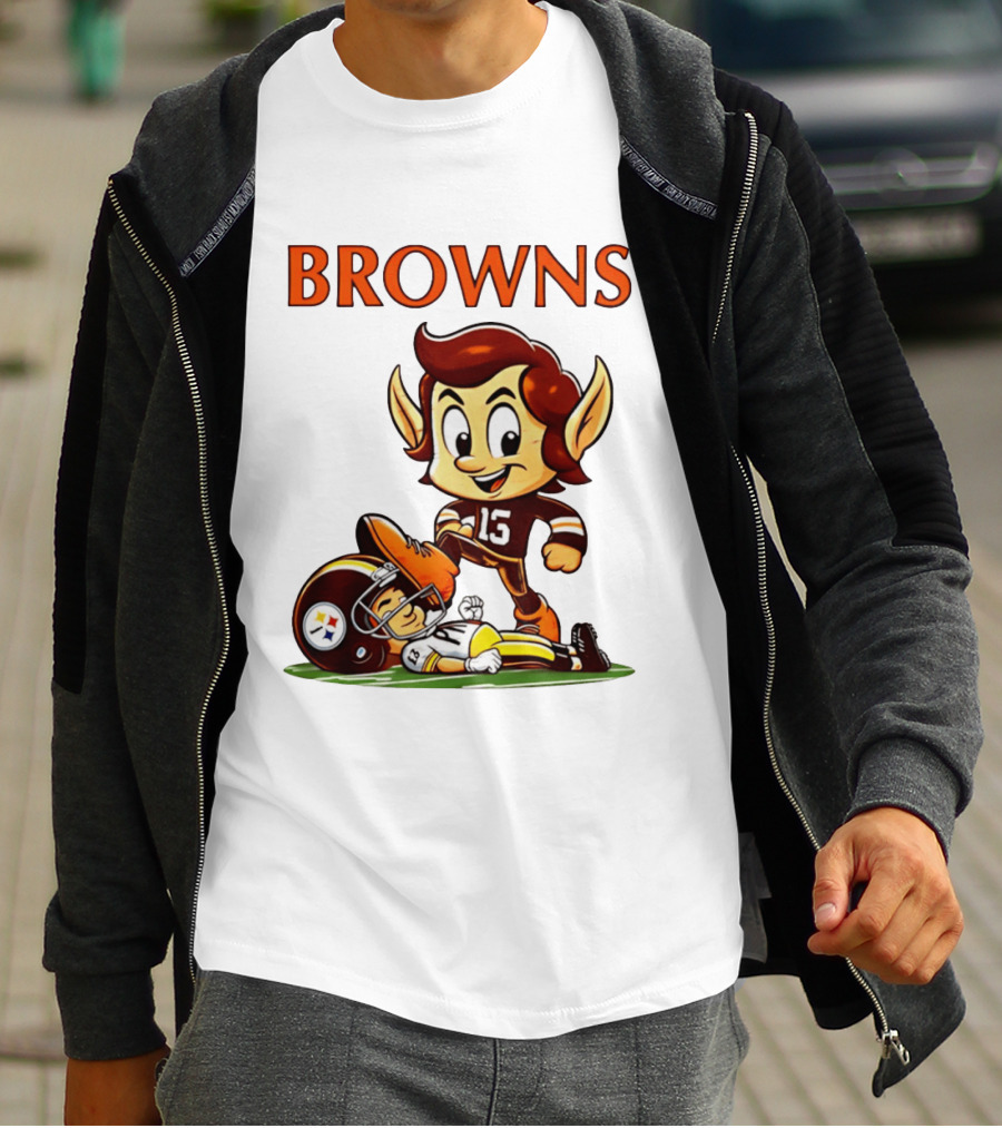 Cleveland Browns Victory Over Pittsburgh Steelers Rivalry Brownie T-Shirt