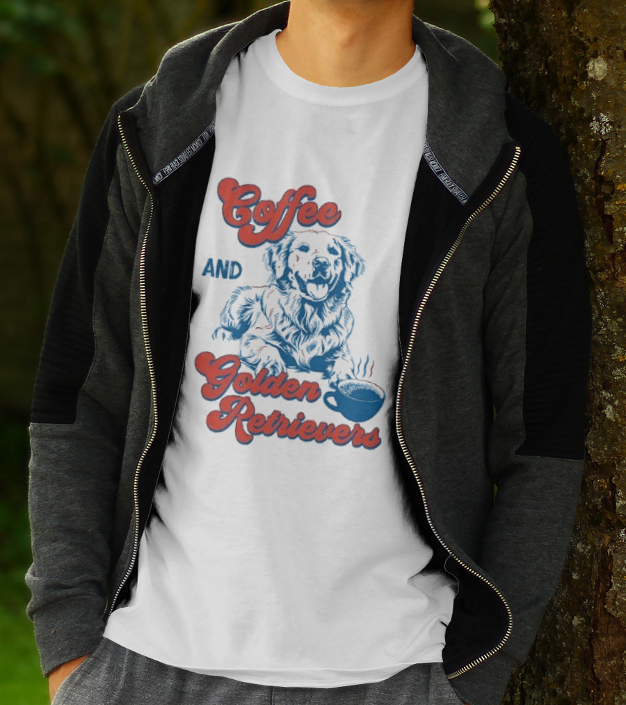 Coffee And Golden Retrievers Cozy Pet Lovers T-Shirt