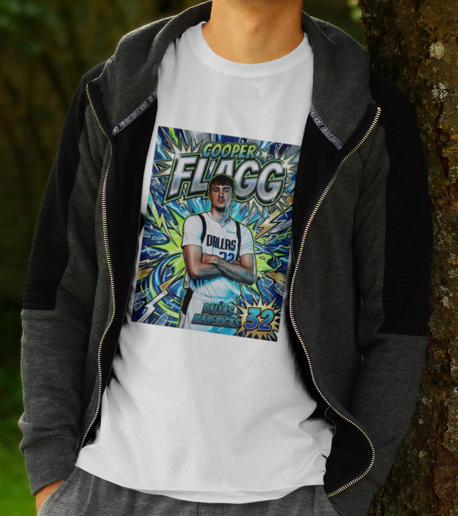 Cooper Flagg Dallas Mavericks 32 Comic T-Shirt