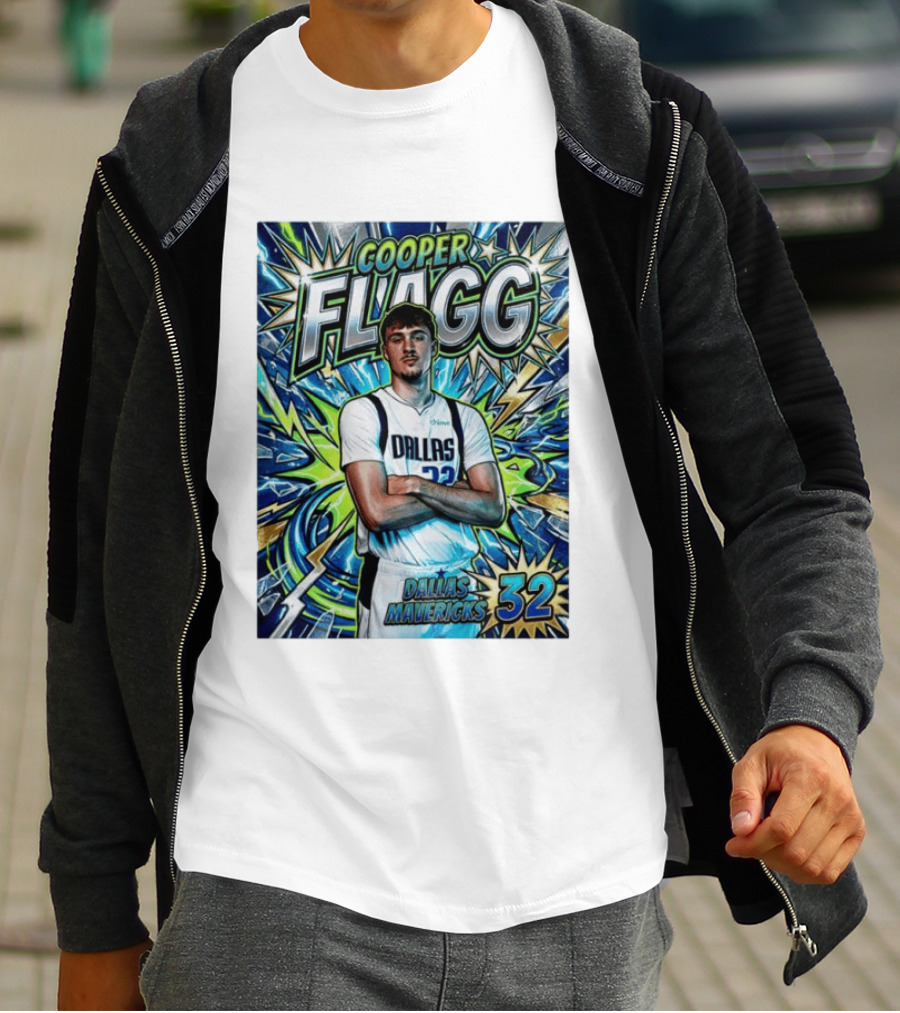 Cooper Flagg Dallas Mavericks 32 Comic T-Shirt