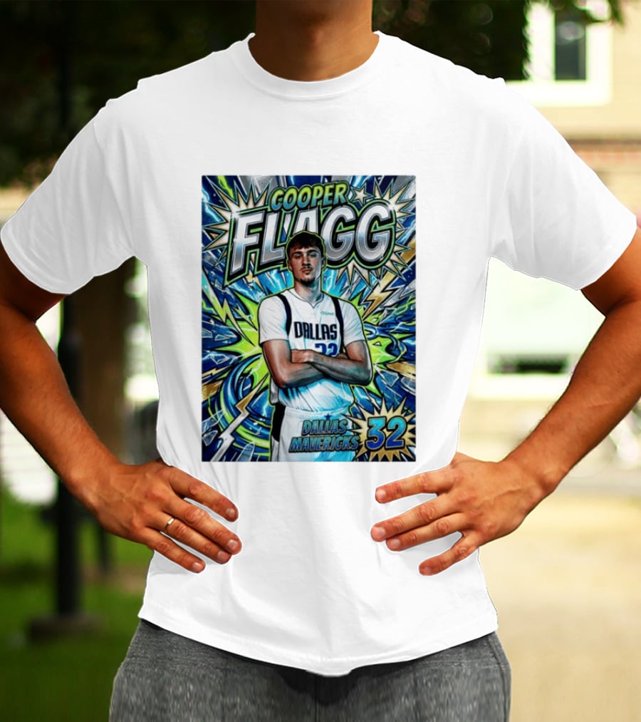 Cooper Flagg Dallas Mavericks 32 Comic T-Shirt