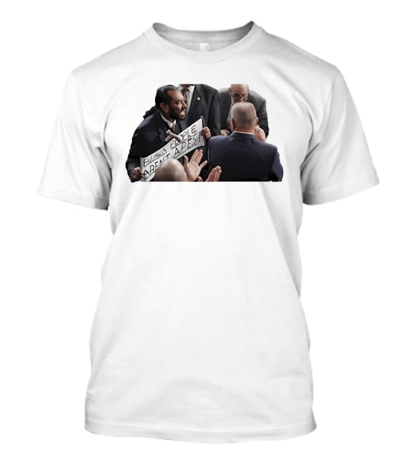 Black People Aren't Apes Protest Sign In Political Debate Scene T-Shirt