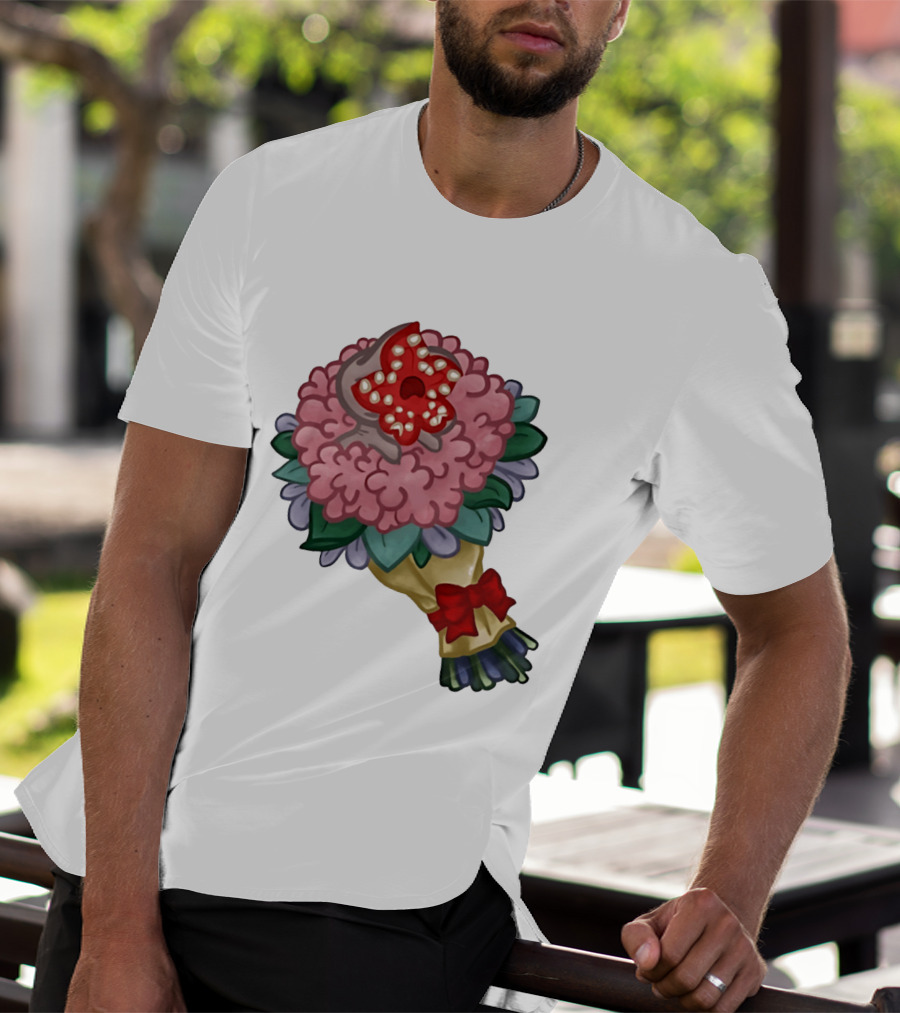 Demodog Valentine Bouquet Flowers Stranger Things Horror T-Shirt