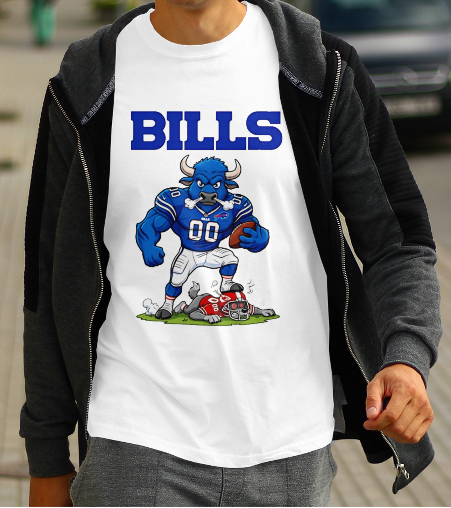 Buffalo Bills Mascot Defeats Kansas City Chiefs Rivalry NFL Football T-Shirt