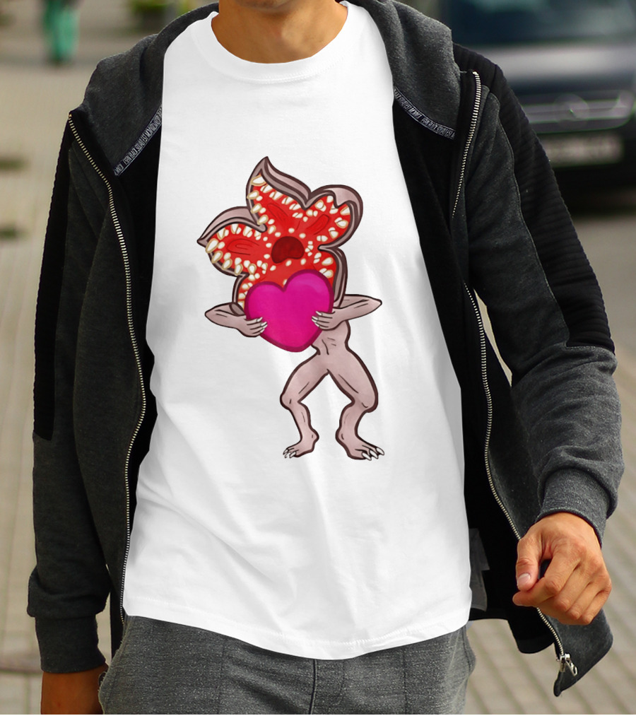 Demogorgon Embracing Heart Valentine Monster T-Shirt