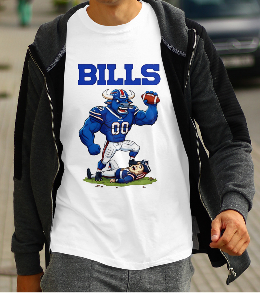 Buffalo Bills Vs New England Patriots Rivalry Comic Character Victory T-Shirt