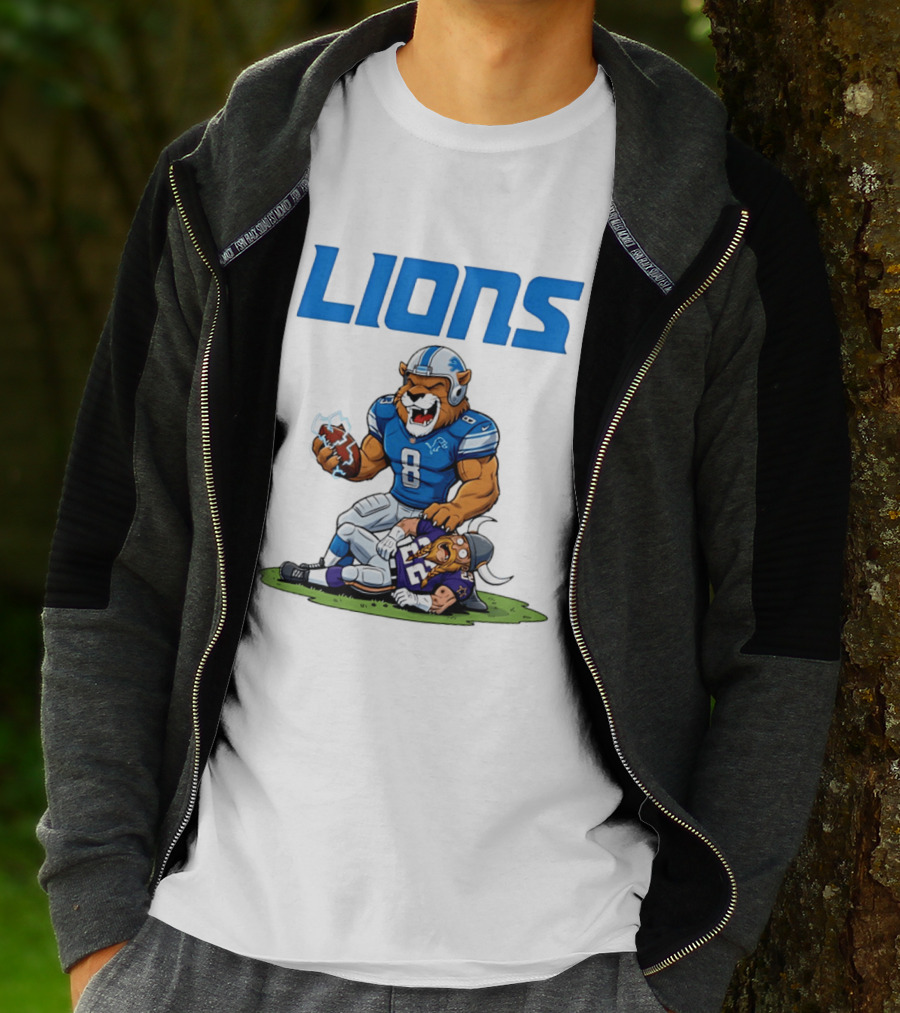 Detroit Lions Vs Minnesota Vikings Rivalry Game Battle T-Shirt