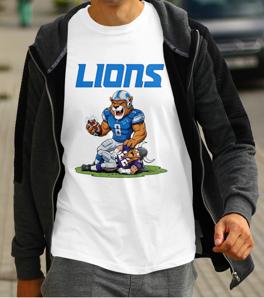 Detroit Lions Vs Minnesota Vikings Rivalry Game Battle T-Shirt